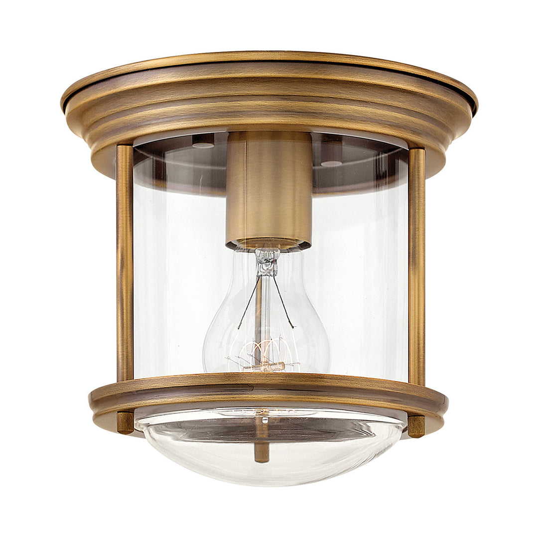 Hadrian 1 Light Flush - Clear Glass - Brushed Bronze Elstead 1