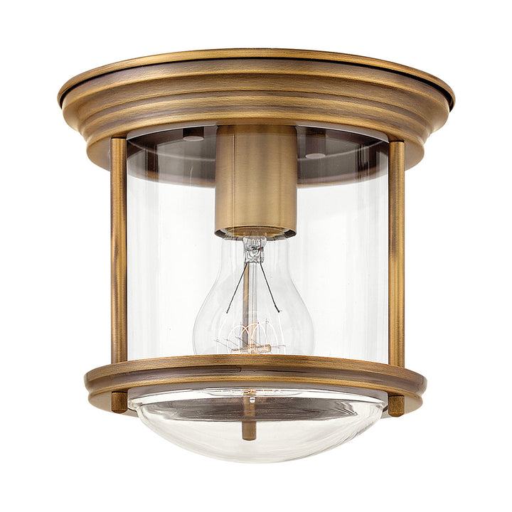 Hadrian 1 Light Flush - Clear Glass - Brushed Bronze Elstead 1