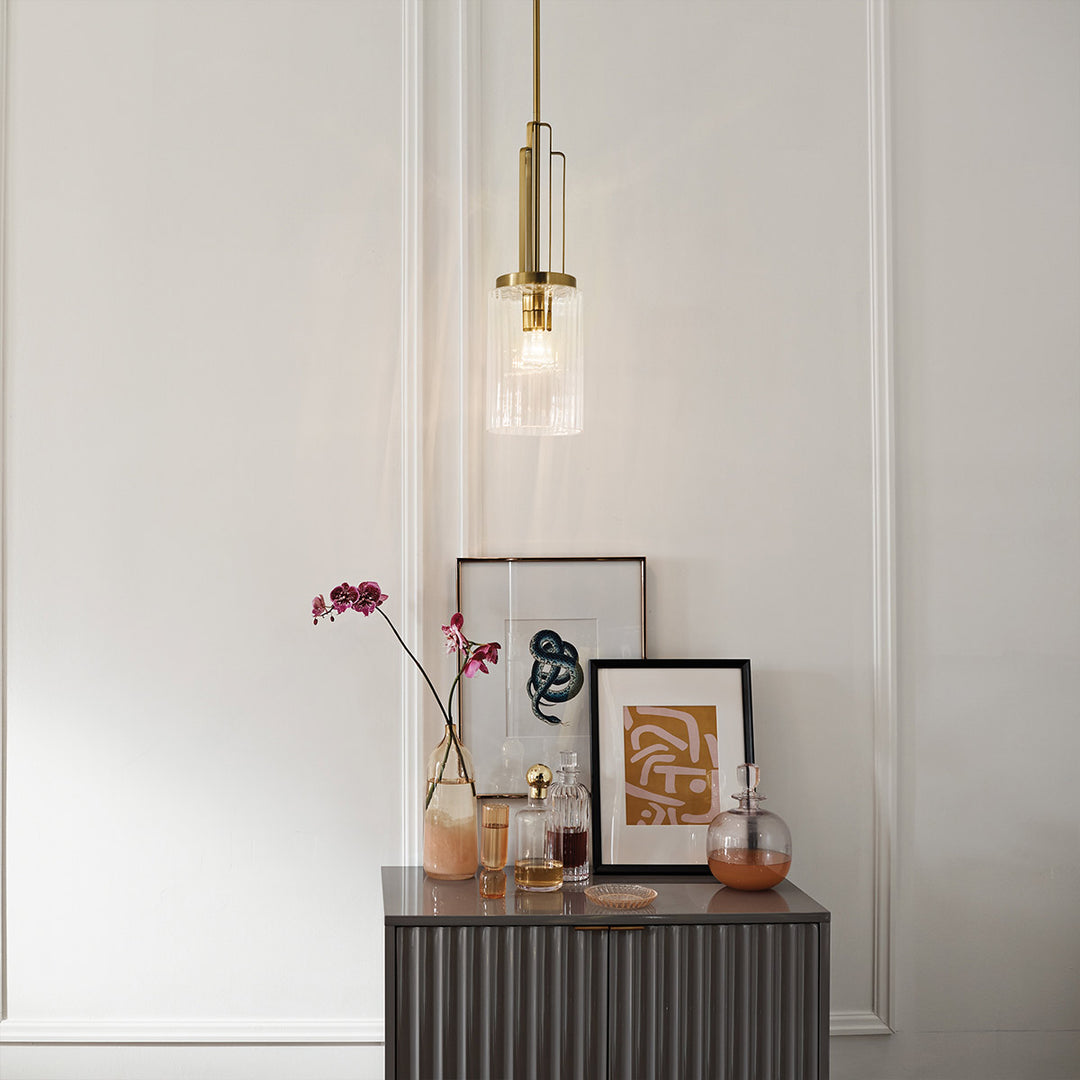 Kimrose 1 Light Mini Pendant - Brass Elstead 2