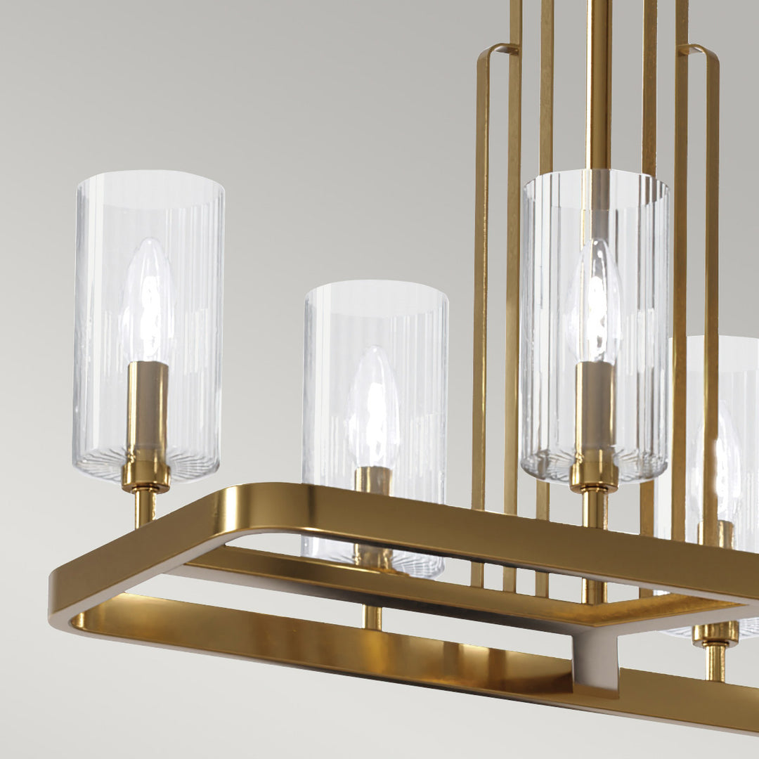 Kimrose 10 Light Linear Chandelier - Brass Elstead 5