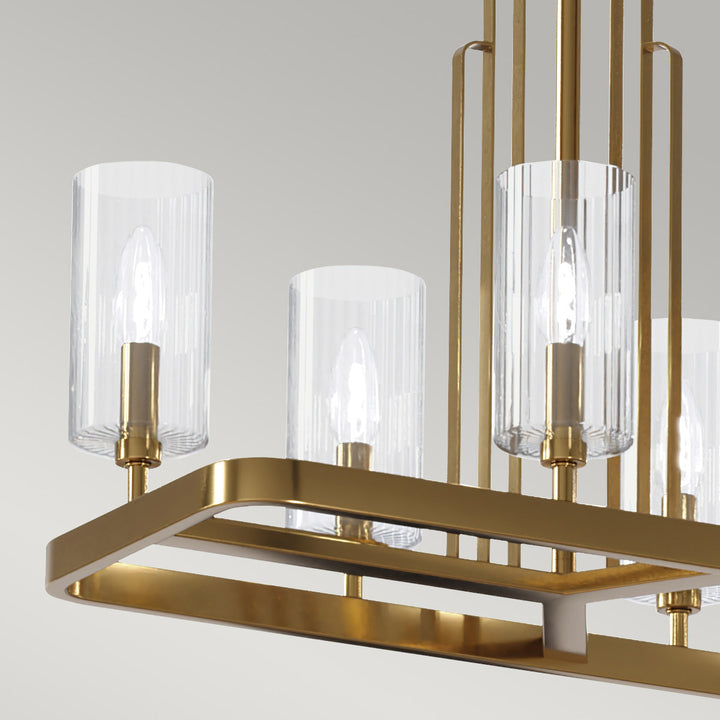 Kimrose 10 Light Linear Chandelier - Brass Elstead 5