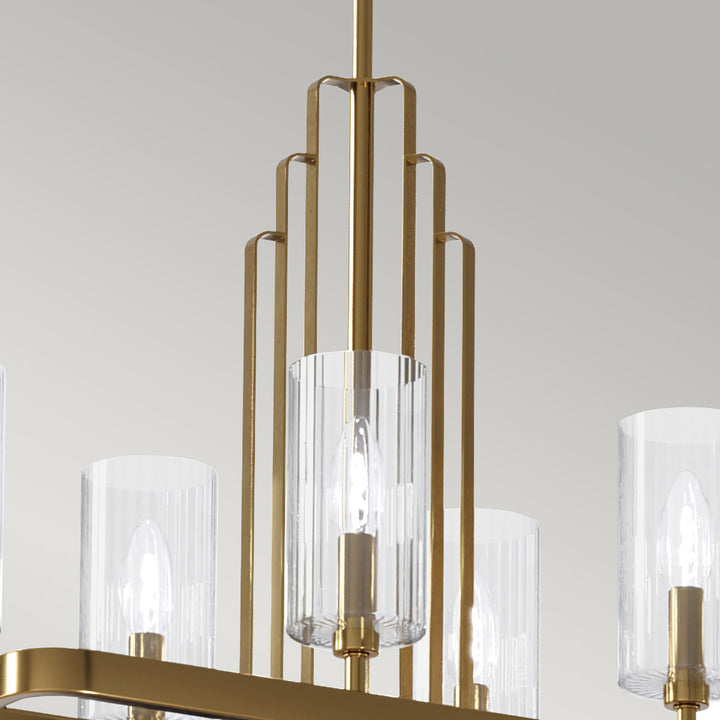 Kimrose 10 Light Linear Chandelier - Brass Elstead 4