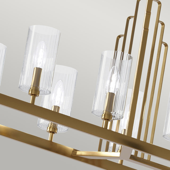 Kimrose 10 Light Linear Chandelier - Brass Elstead 6