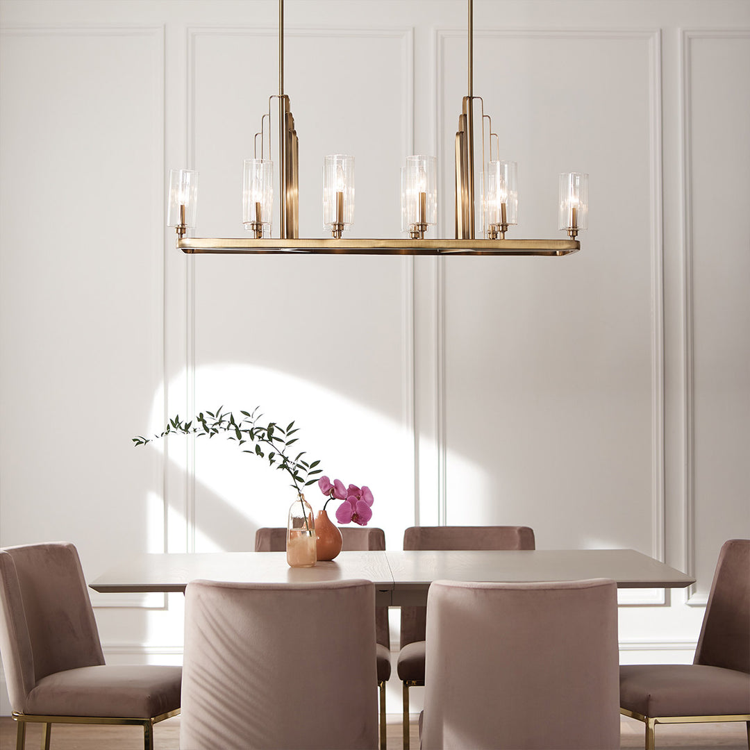 Kimrose 10 Light Linear Chandelier - Brass Elstead 2