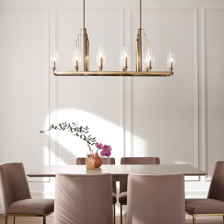 Kimrose 10 Light Linear Chandelier - Brass Elstead 2