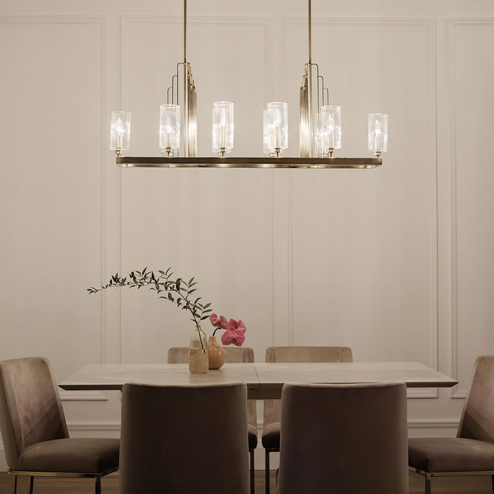 Kimrose 10 Light Linear Chandelier - Brass Elstead 3