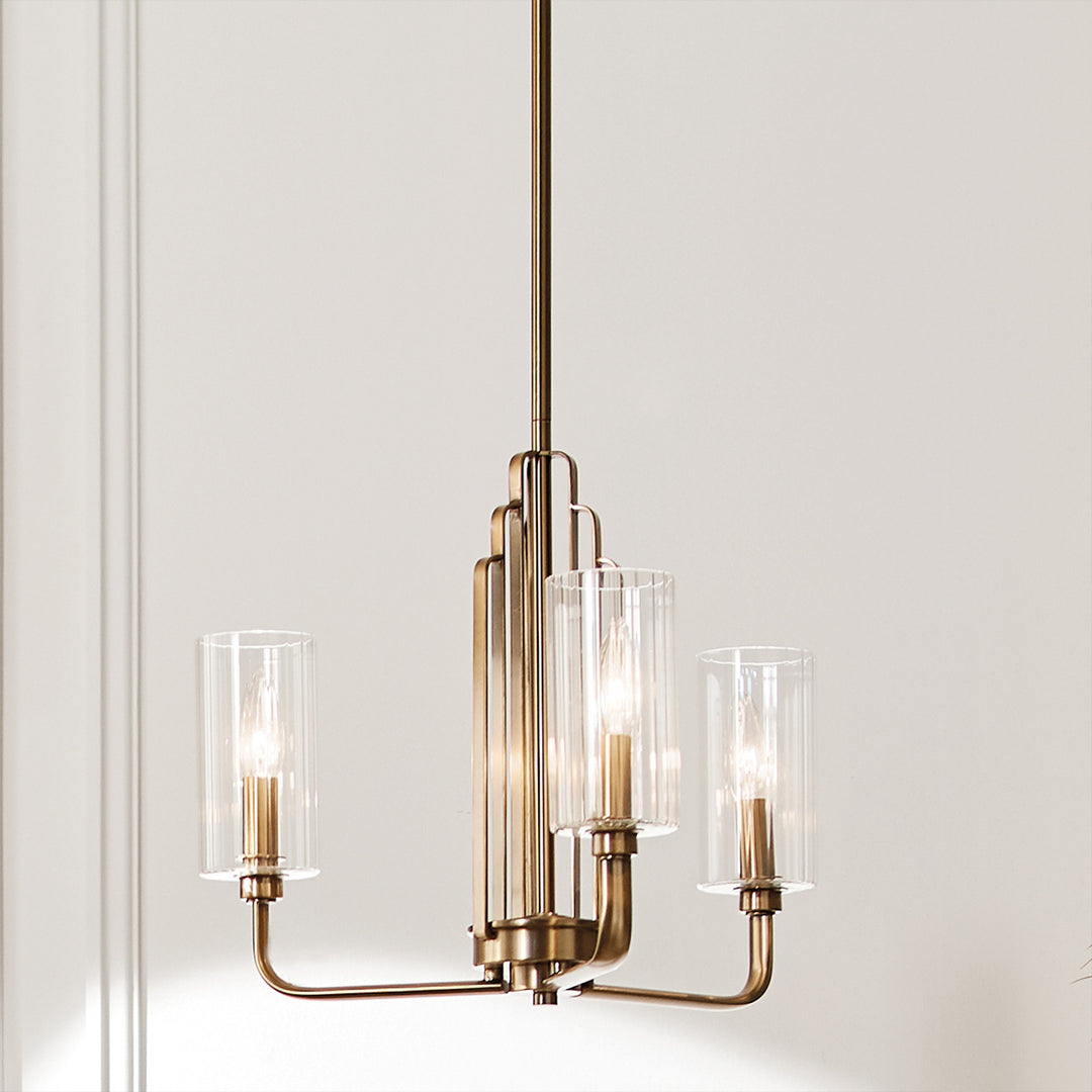 Kimrose 3 Light Chandelier - Brass Elstead 6