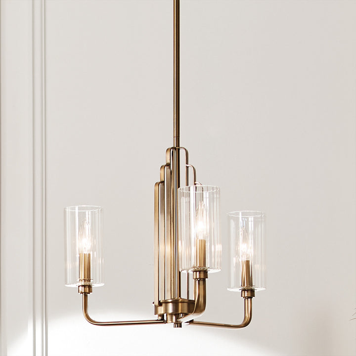 Kimrose 3 Light Chandelier - Brass Elstead 6