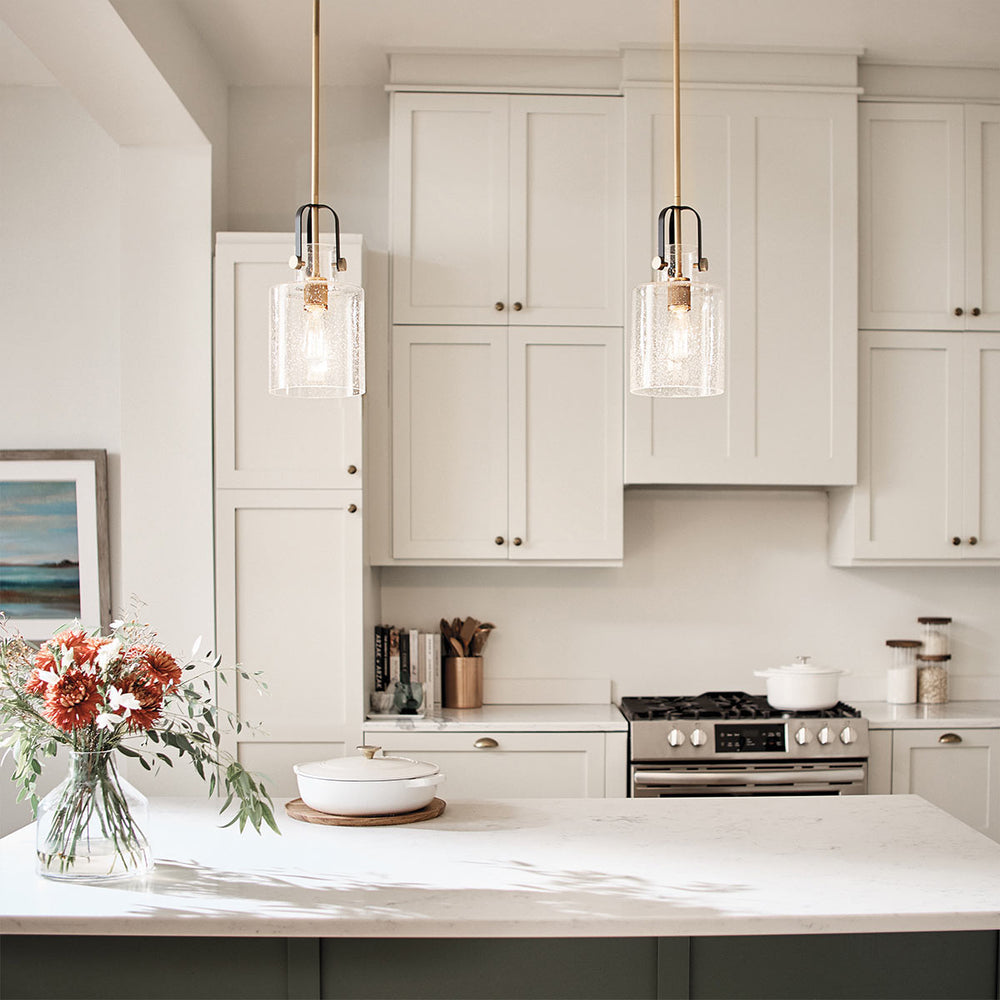 Kitner 1 Light Pendant - Brass Elstead 2
