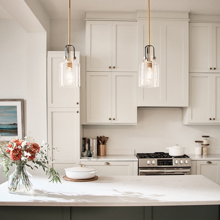 Kitner 1 Light Pendant - Brass Elstead 2