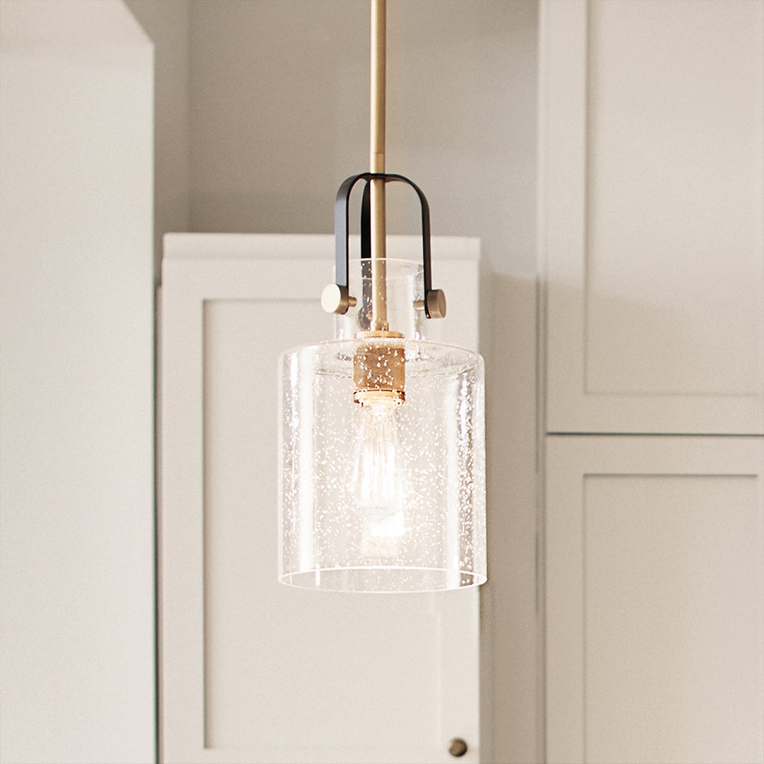 Kitner 1 Light Pendant - Brass Elstead 4