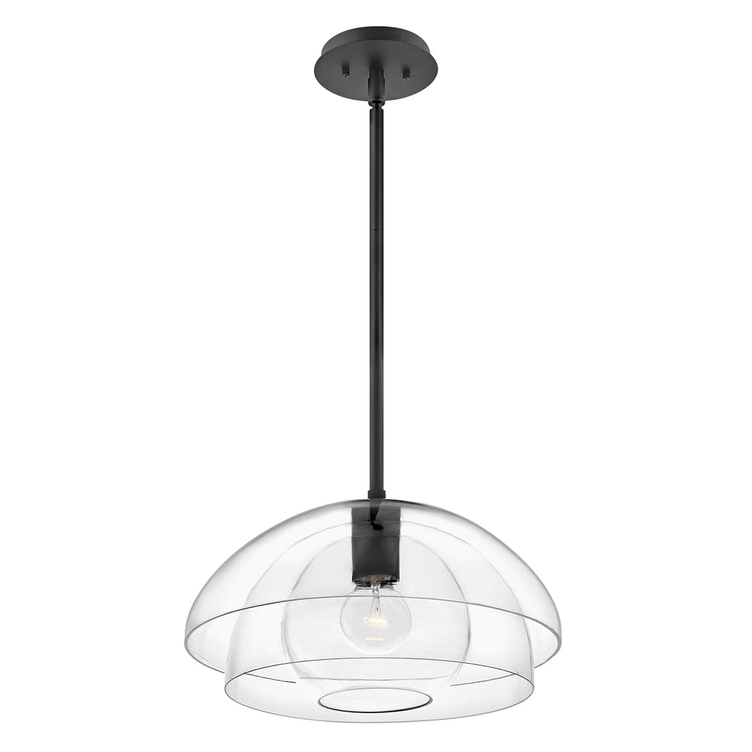 Lotus 1 Semi Flush Light Pendant - Black Elstead 1