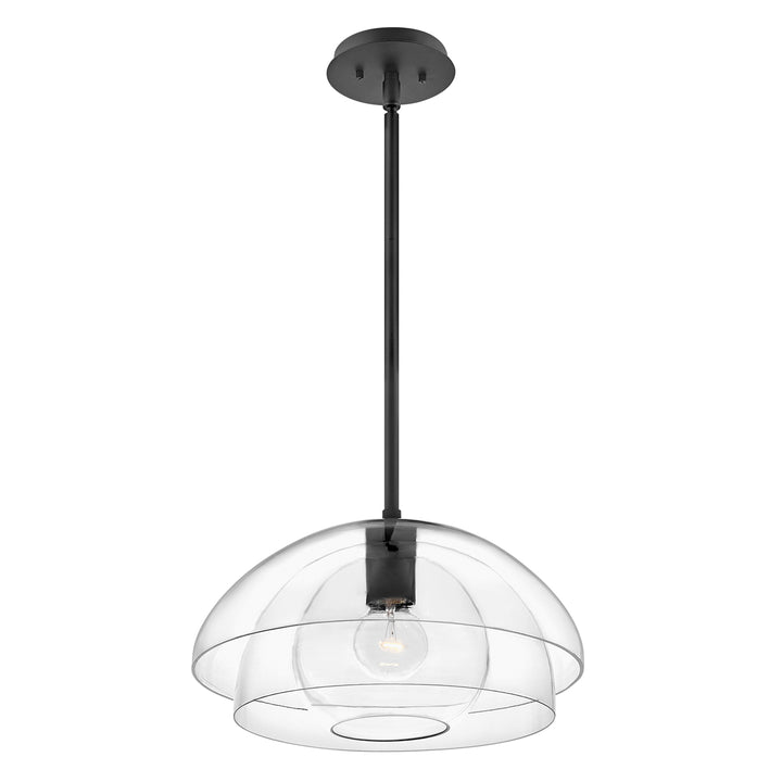 Lotus 1 Semi Flush Light Pendant - Black Elstead 1
