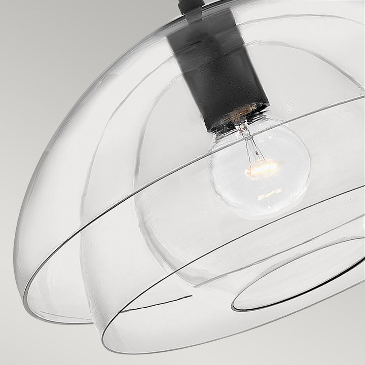 Lotus 1 Semi Flush Light Pendant - Black Elstead 3