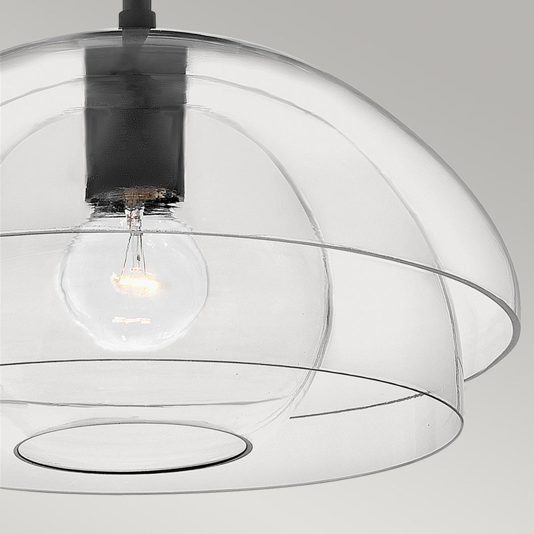 Lotus 1 Semi Flush Light Pendant - Black Elstead 4