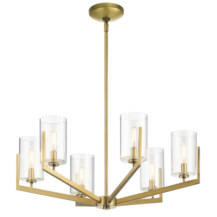 Nye 6 Light Chandelier - Brass Elstead 1