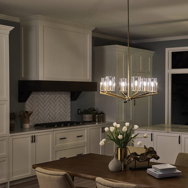 Nye 6 Light Chandelier - Brass Elstead 3