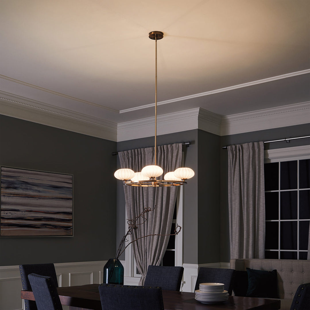 Pim 5 Light Chandelier - Gold Elstead 3