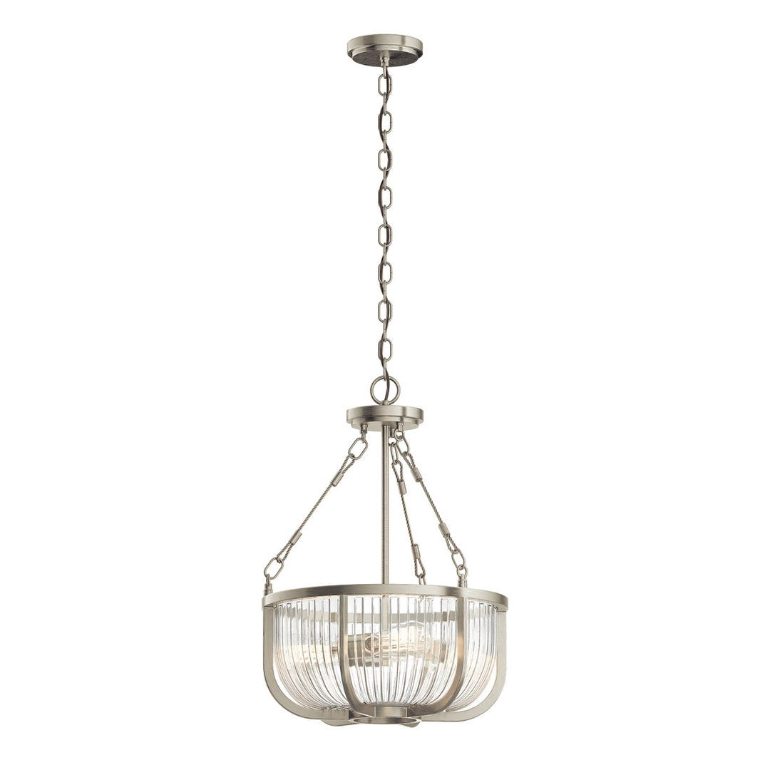 Roux 3 Semi Flush Light Pendant - Nickel Elstead 1