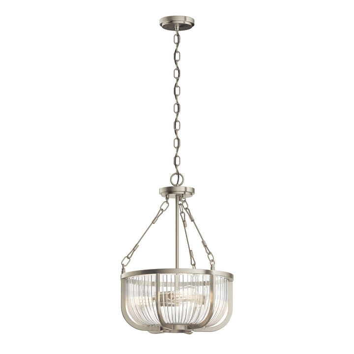 Roux 3 Semi Flush Light Pendant - Nickel Elstead 1