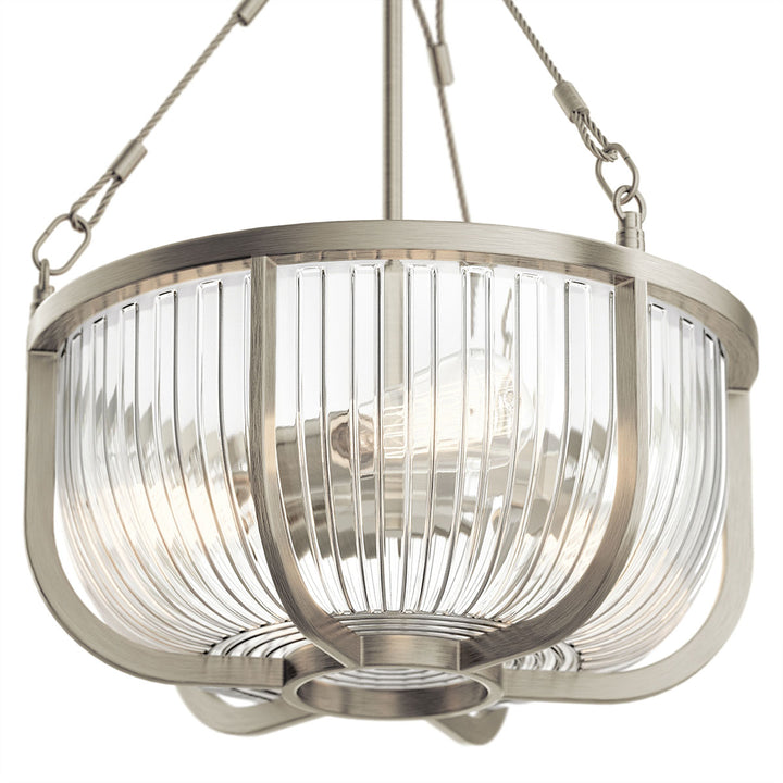 Roux 3 Semi Flush Light Pendant - Nickel Elstead 4