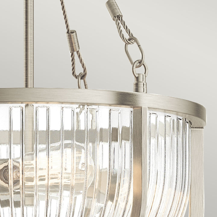 Roux 3 Semi Flush Light Pendant - Nickel Elstead 7