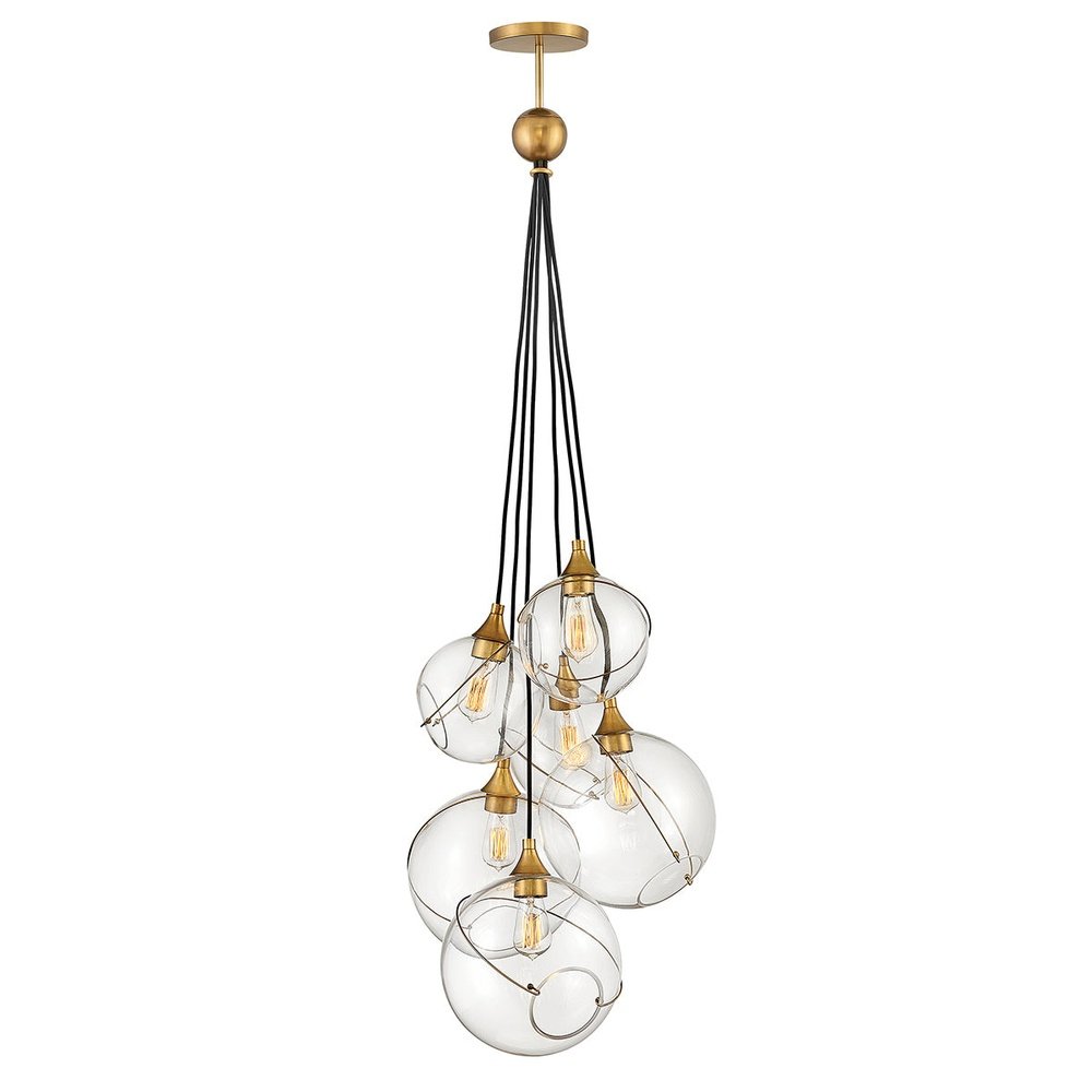 Skye Heritage 6 Light Pendant Light - Brass Elstead 1