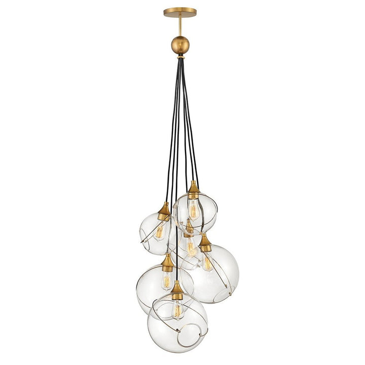 Skye Heritage 6 Light Pendant Light - Brass Elstead 1