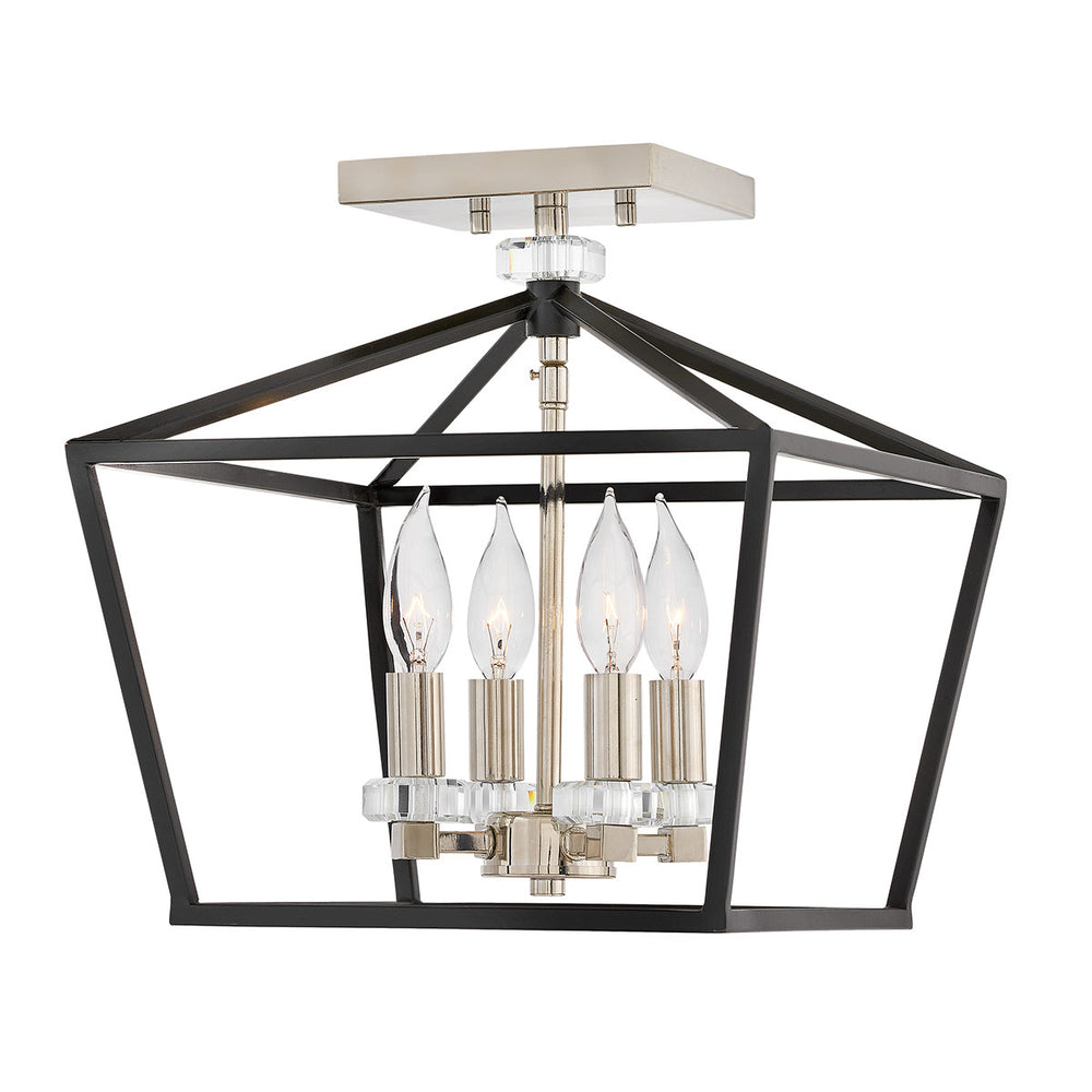 Stinson 4 Light Medium Pendant/ Semi-Flush - Nickel Elstead 2