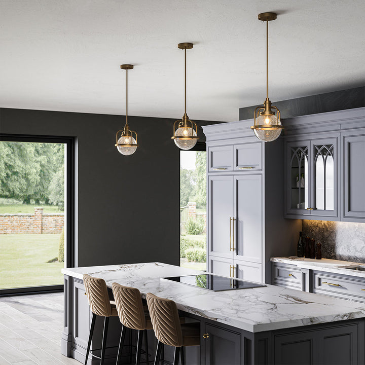 Triocent 1 Light Pendant/ Semi-Flush - Brass Elstead 2