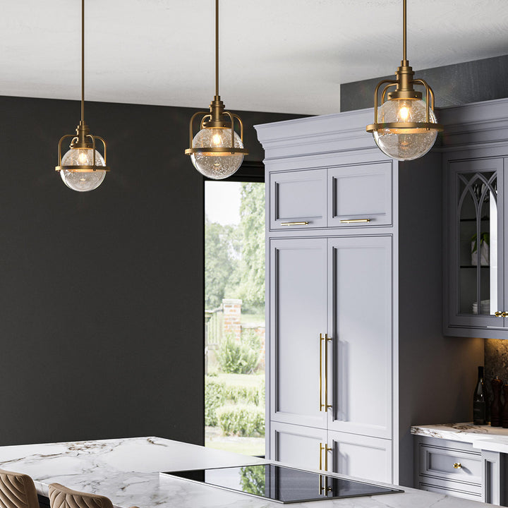 Triocent 1 Light Pendant/ Semi-Flush - Brass Elstead 3