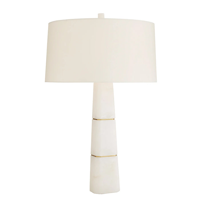 Dosman 1 Table Lamp - White Alabaster & Antique Brass