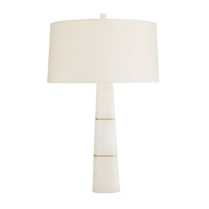 Dosman 1 Table Lamp - White Alabaster & Antique Brass