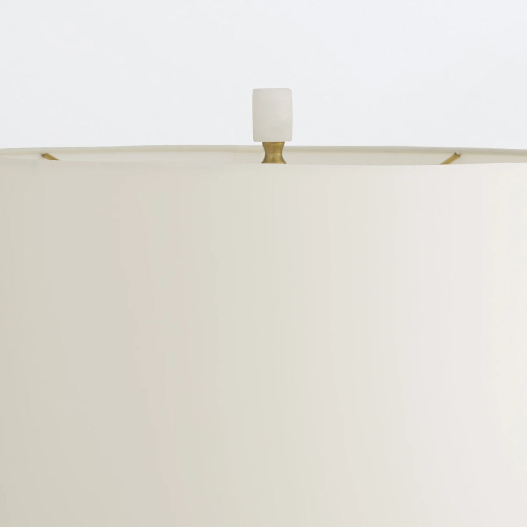 Dosman 1 Table Lamp - White Alabaster & Antique Brass