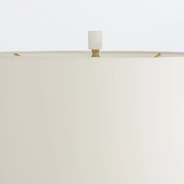 Dosman 1 Table Lamp - White Alabaster & Antique Brass