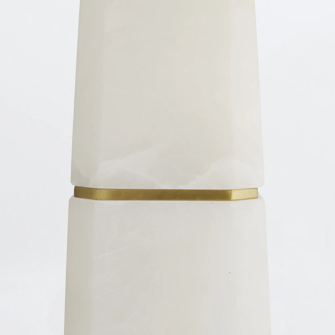 Dosman 1 Table Lamp - White Alabaster & Antique Brass