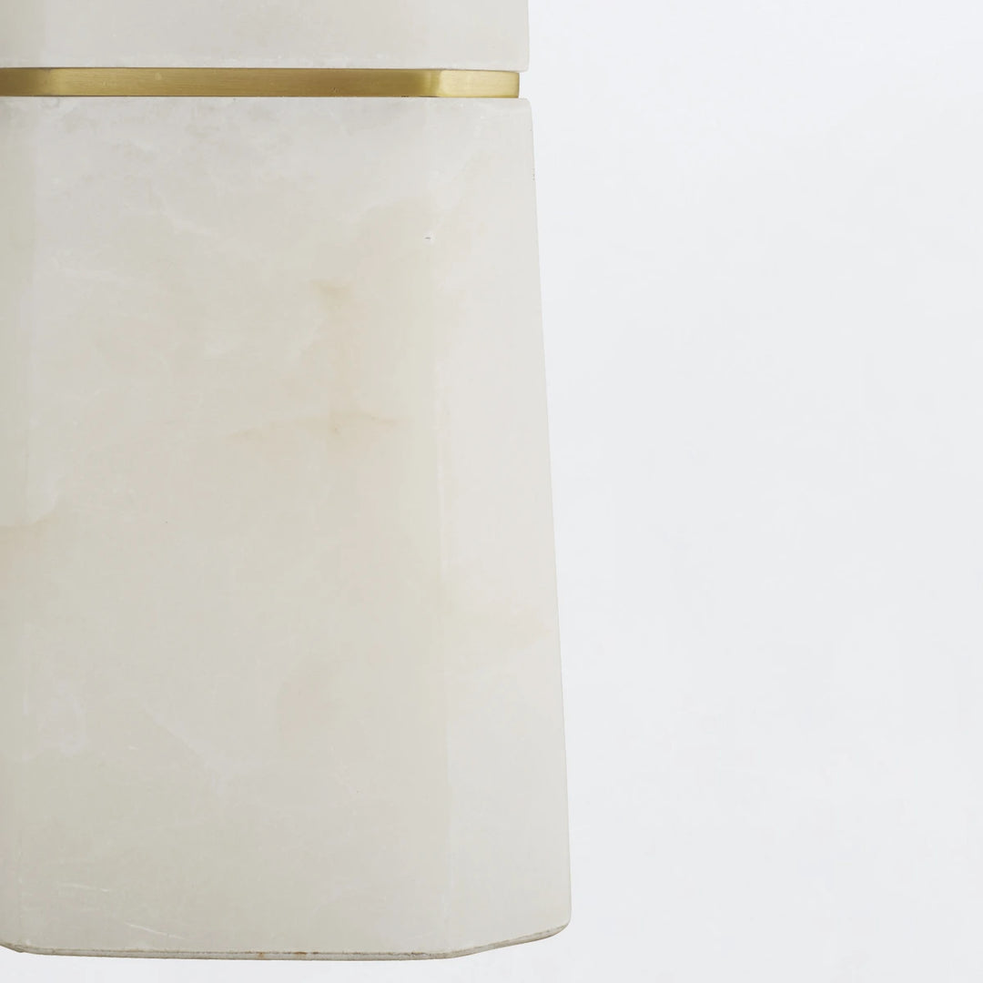 Dosman 1 Table Lamp - White Alabaster & Antique Brass