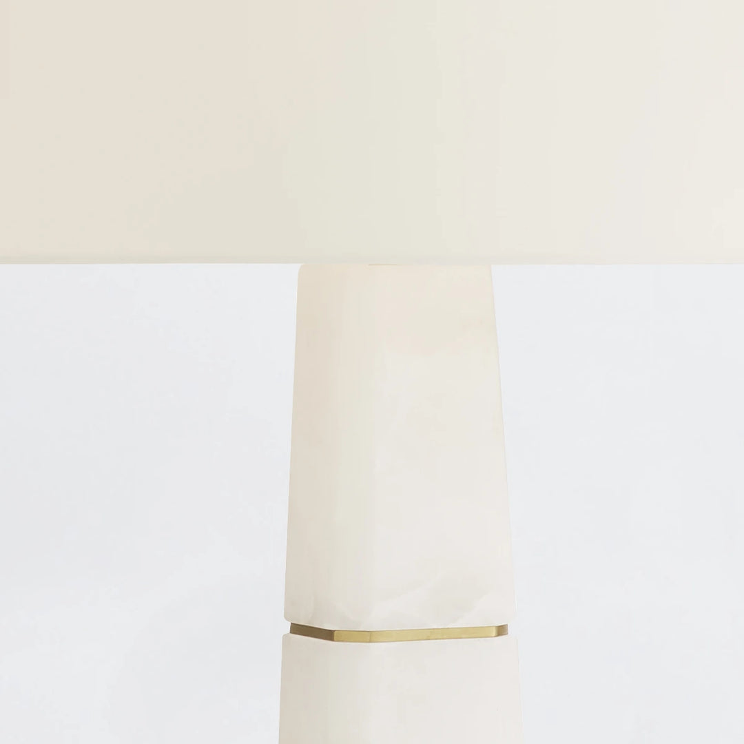 Dosman 1 Table Lamp - White Alabaster & Antique Brass