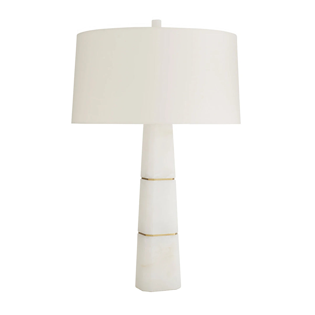 Dosman 1 Table Lamp - White Alabaster & Antique Brass