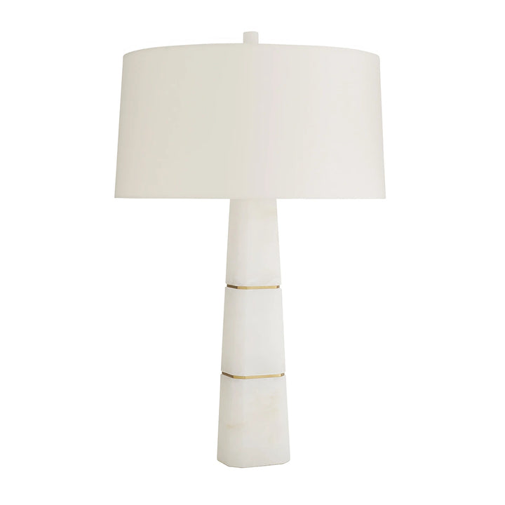 Dosman 1 Table Lamp - White Alabaster & Antique Brass