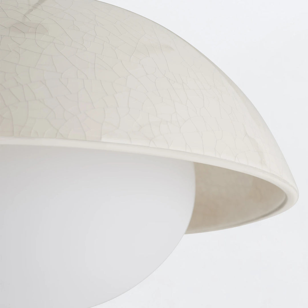 Glaze 1 Pendant - Ivory Stained Crackle & Blackened Steel