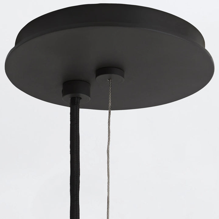 Glaze 1 Pendant - Ivory Stained Crackle & Blackened Steel