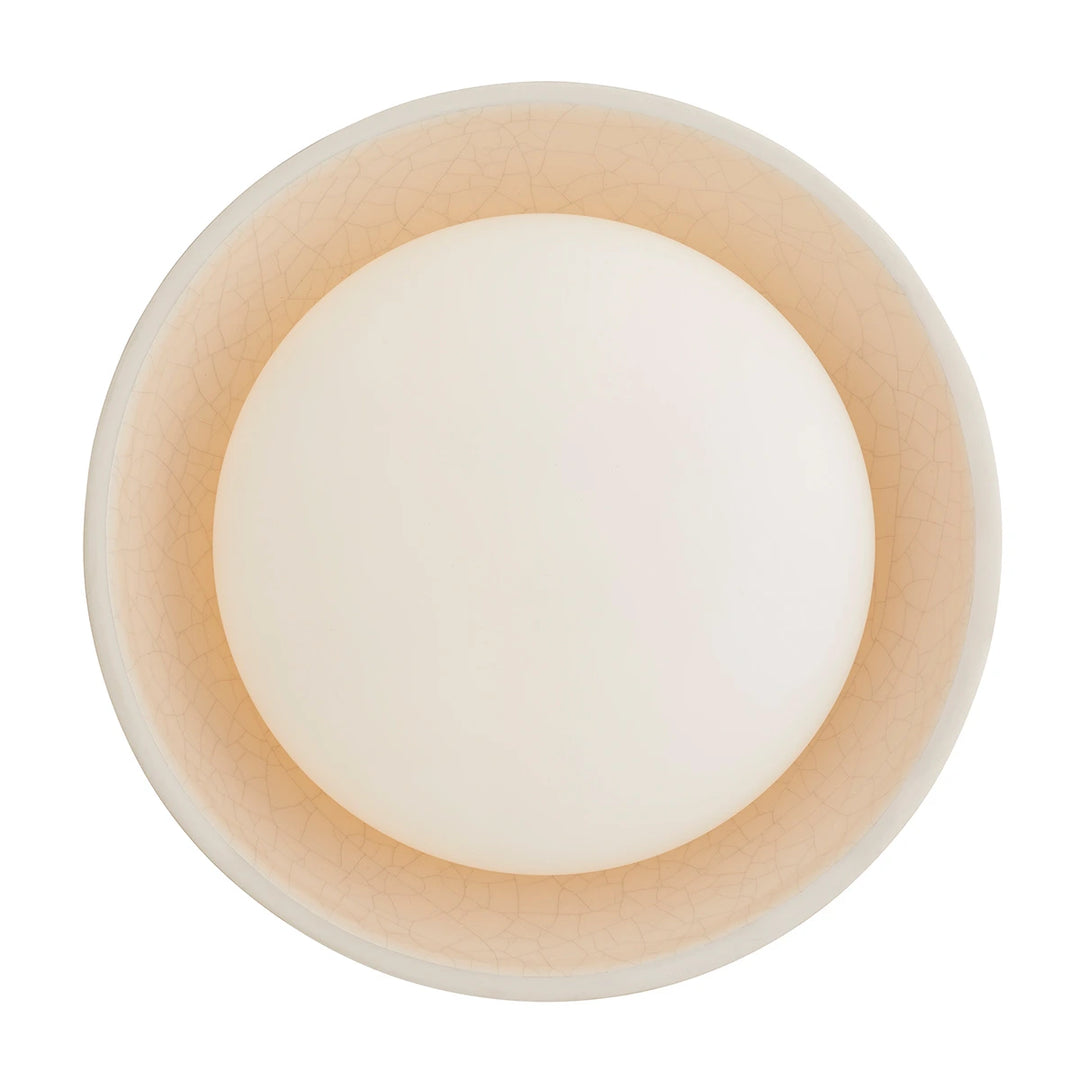 Glaze 1 Wall Light - Ivory Stained Crackle & Blackened Steel