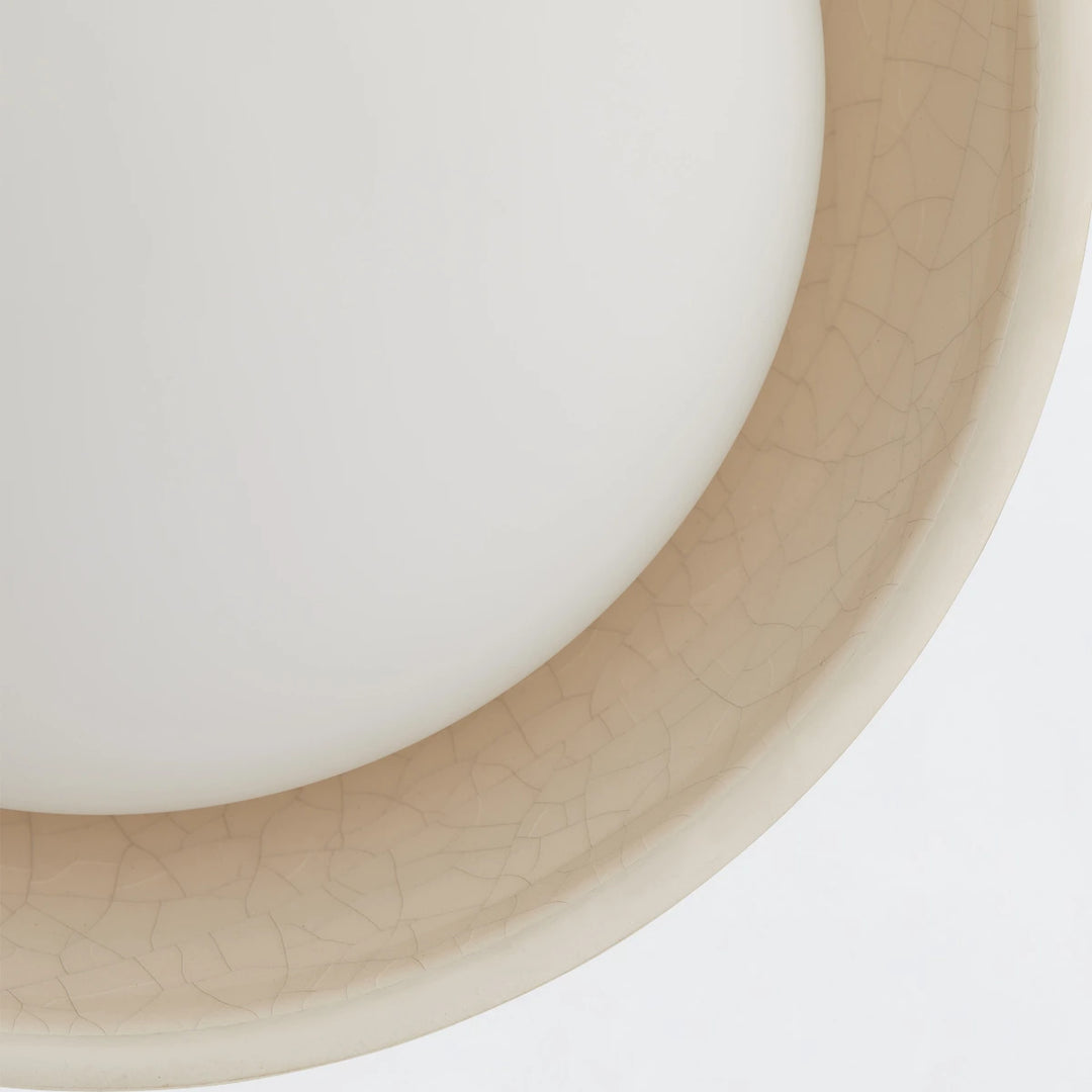 Glaze 1 Wall Light - Ivory Stained Crackle & Blackened Steel