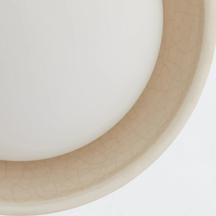 Glaze 1 Wall Light - Ivory Stained Crackle & Blackened Steel