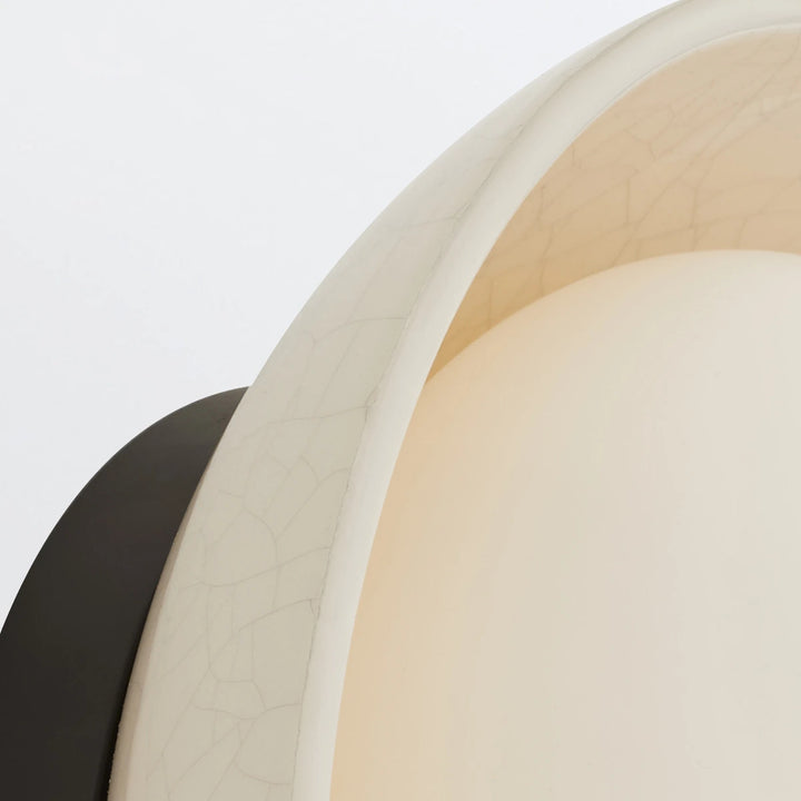 Glaze 1 Wall Light - Ivory Stained Crackle & Blackened Steel