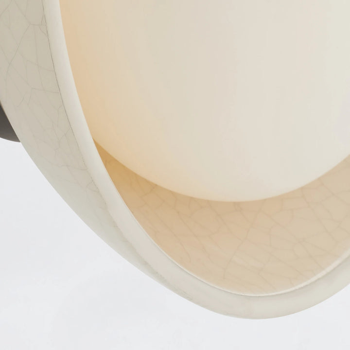 Glaze 1 Wall Light - Ivory Stained Crackle & Blackened Steel