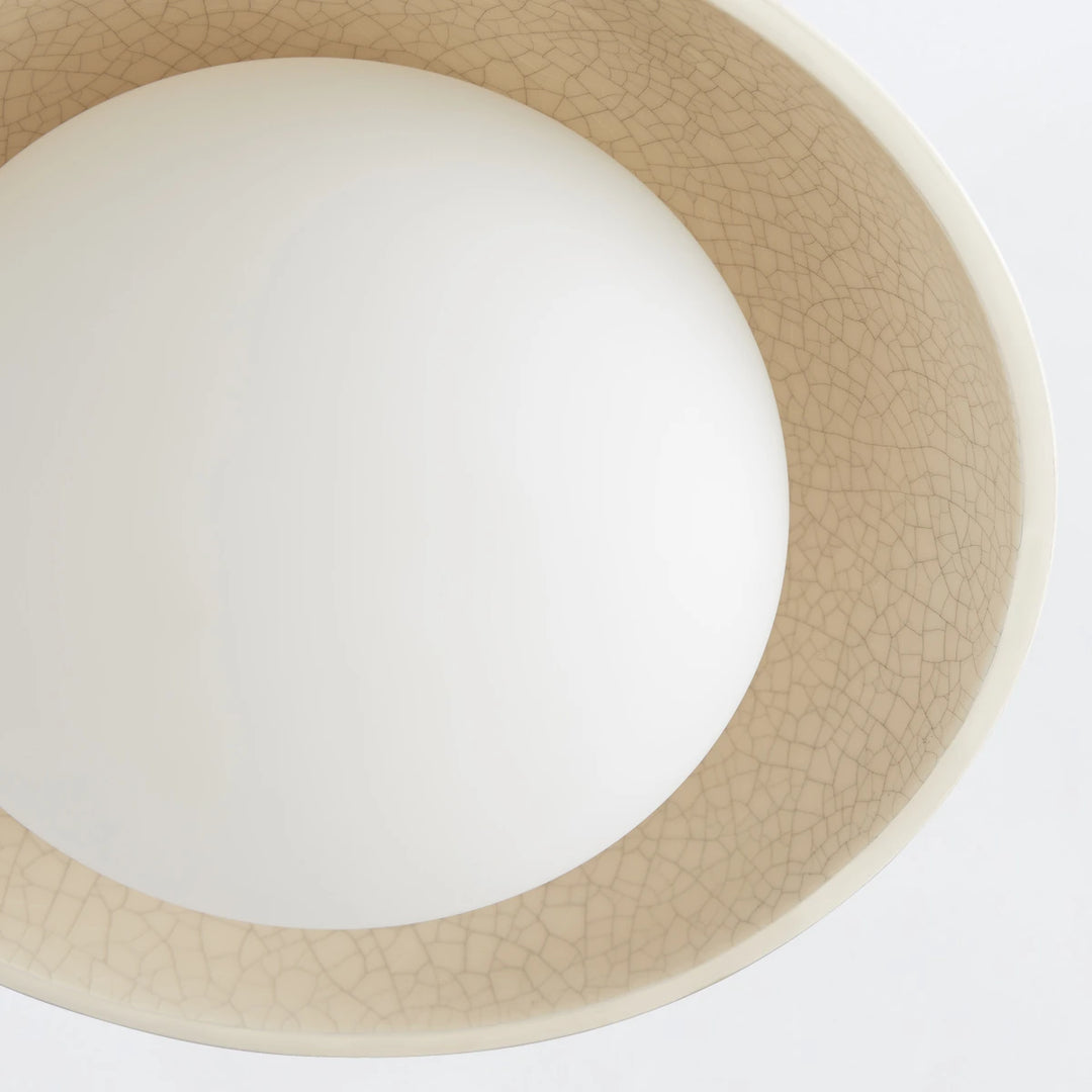 Glaze 2 Linear Chandelier - Ivory Stained Crackle & Blackened Steel