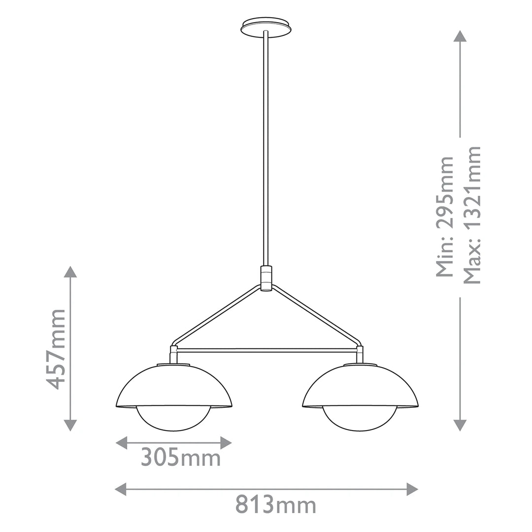 Glaze 2 Linear Chandelier - Ivory Stained Crackle & Blackened Steel