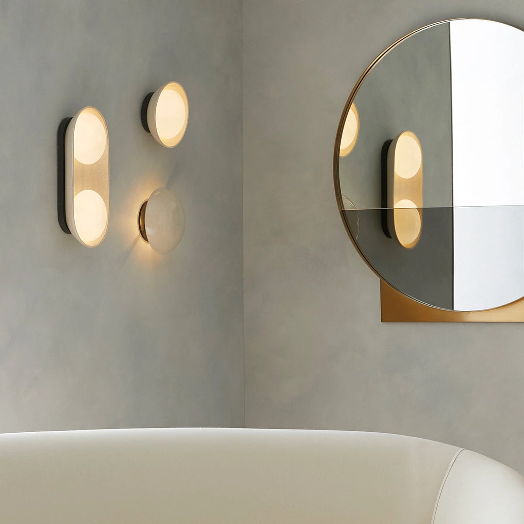 Glaze 2 Wall Light - Ivory Stained Crackle & Blackened Steel